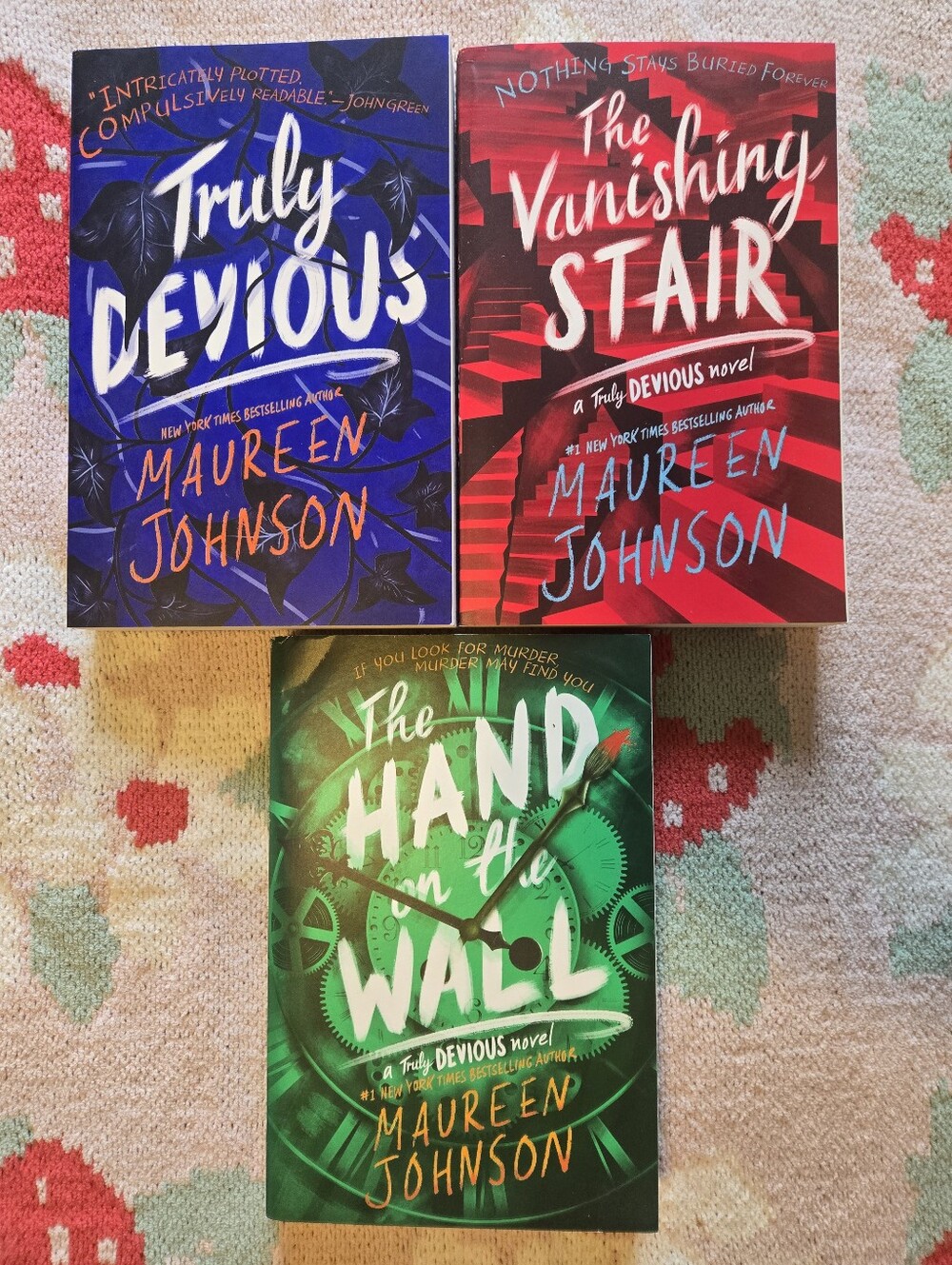 Maureen Johnson Truly Devious Series Book Set - Blue, Red, Green